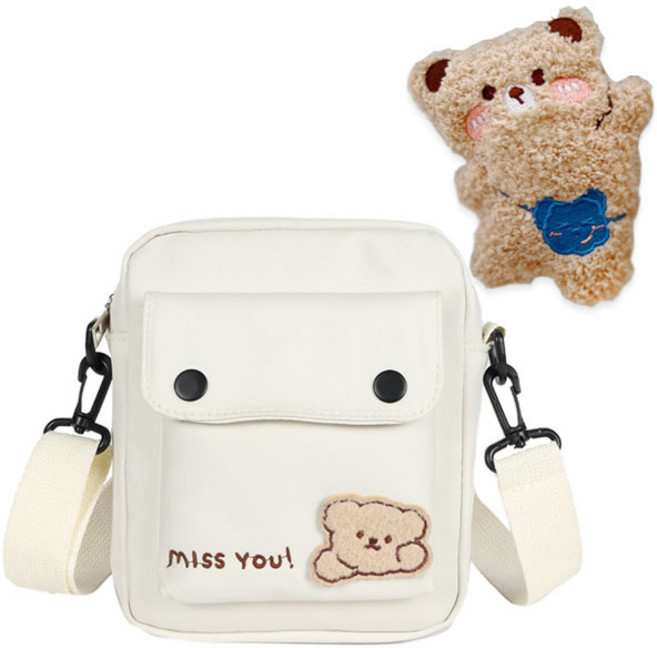 그린코코 귀여운 미니 크로스 가방 크로스백 핸드폰 가방 휴대폰가방 + 곰돌이뱃지포함