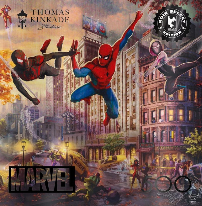 Ceaco 실버 셀렉트 - 마블 킨케이드 스파이더맨과 친구들 얼라이언스 500피스 직소퍼즐, Ceaco - 실버 셀렉트 마블 킨케이드 스파이더맨과