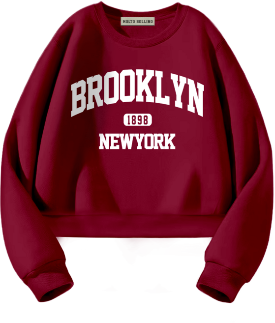 몰토벨리노 SF 브룩클린1898 세미오버핏 크롭 맨투맨