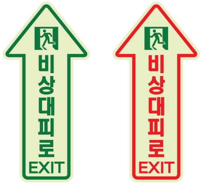 비상대피로 축광 야광 안전스티커 미끄럼방지, 1개, 녹색