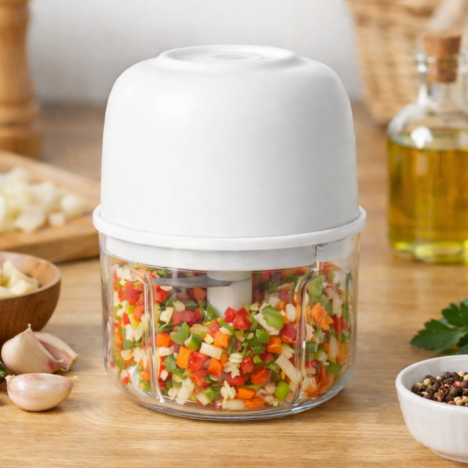 무선 전동 미니다지기 USB충전 마늘 야채 고기 이유식 다짐기, 스테인레스