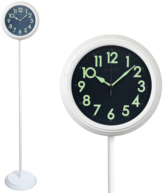 PM6185 야광 무소음 메탈 스탠드시계 화이트 제조한국