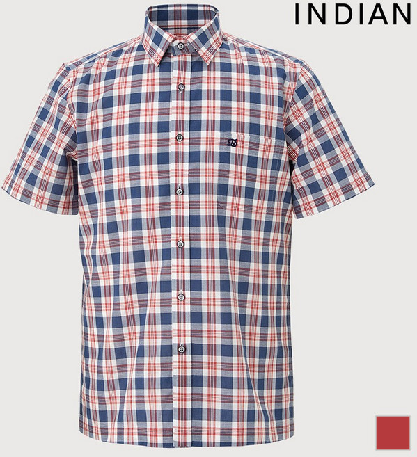 [INDIAN] 린넨 블랜드 미디움 체크 셔츠_ MITNSXM4211