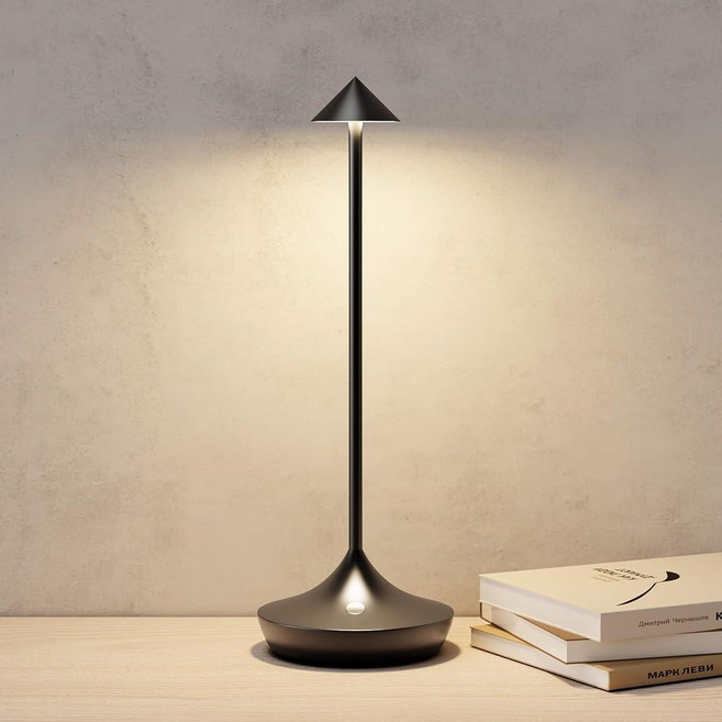 ZenithLight Cordless Rechargeable Table Lamp Set of 2 Up to 60-Hour Battery 6000mAh 3 Color Temp, Black