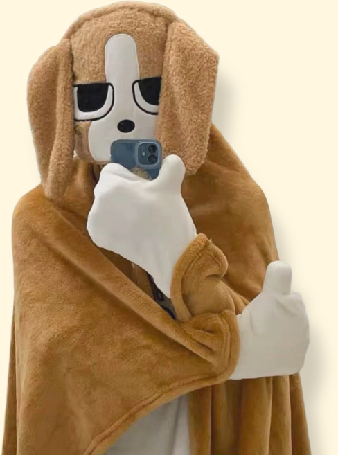 입는 담요 장갑달린 동물 후드담요 캠핑 차박 캐릭터담요