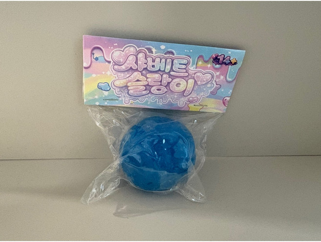 티토 샤베트 크런치 슬랑이 스트레스볼 말랑이 슬라임 시퀴시 피젯토이, 블루, 150g, 1개