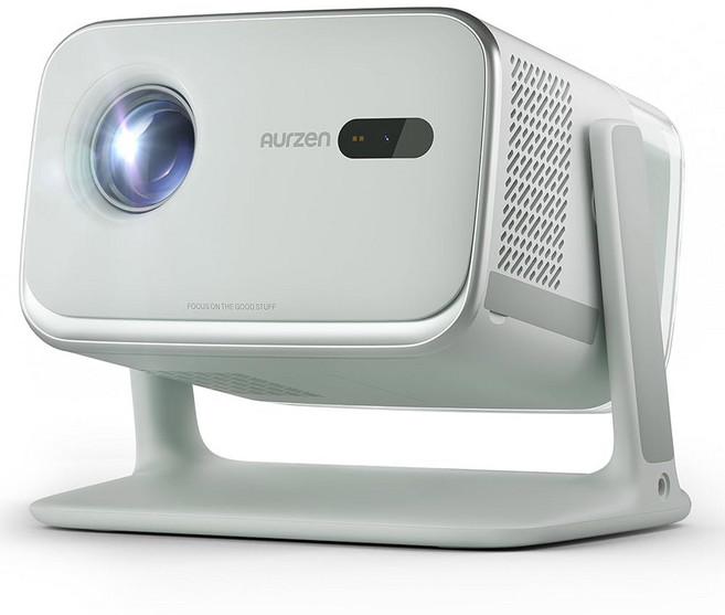 WiFi 및 블루투스를 지원하는 Aurzen BOOM 미니 Google TV 4K 스마트 프로젝터 20W 스피커 도이비 오디오 실시간 포커스 키스톤 500 ANSI 루멘, Aurzen BOOM 미니 구글 TV 4K 스마트 프로