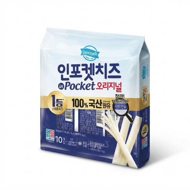 덴마크 인포켓 스트링 치즈 오리지널 20g 10개입 x 3개(총 30개), 3개