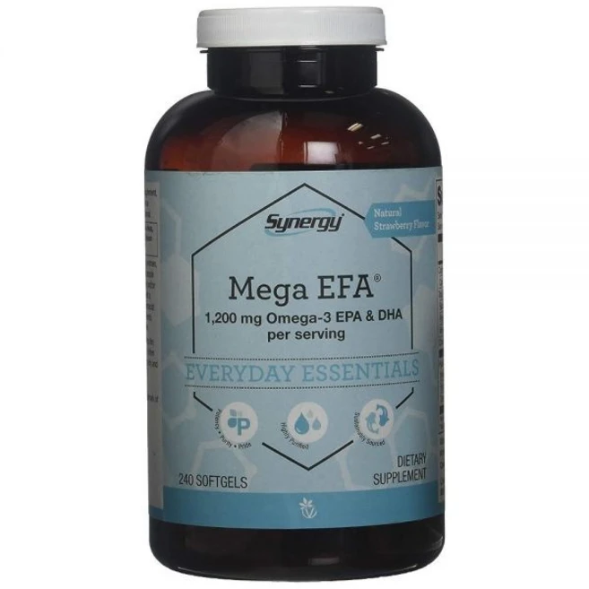 Vitacost Synergy Mega EFA® 미니 젤 - 1회 제공량당 1200mg 오메가 3 EPA 및 DHA 천연 딸기 -- 소프트젤 240정, 1개 - 쿠팡