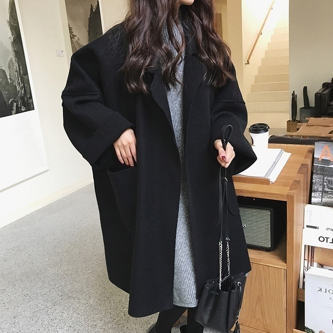 Izeriel 여자 울 코트 봄가을 중롱 기장 작은 키 맞춤 스타일리시 아우터 세련된 데일리룩 캐주얼 캠퍼스룩 트렌디 여성 패션 레이어드용 코트