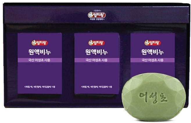 (주)미산약초농장 엄지왕 어성초원액비누세트(100g 3입)