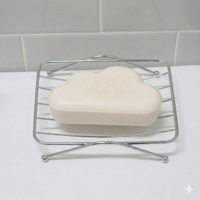 트루브 스탠드 물빠짐 욕실 비누 받침대, 1개, 사각 실버