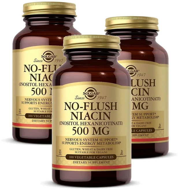 Solgar 노플러쉬 니아신 이노시톨 500mg 식물성 캡슐 100정 x 3, 3개 - 쿠팡