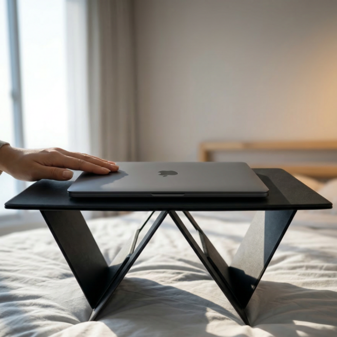 침대 접이식 테이블 노트북 책상 트레이, 블랙