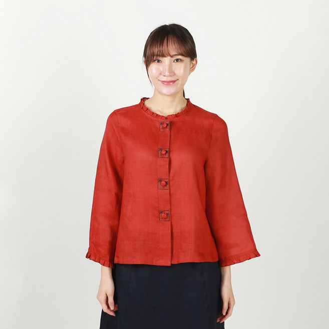 리예 해인 린넨 마원단 프릴저고리 여자 여름 개량 계량 생활한복