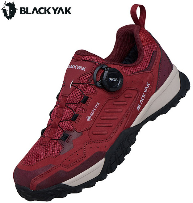 블랙야크 여성 고어텍스 방수 가죽 다이얼 트레킹화 등산화 요크셔 더퍼스트 II D GTX 레드
