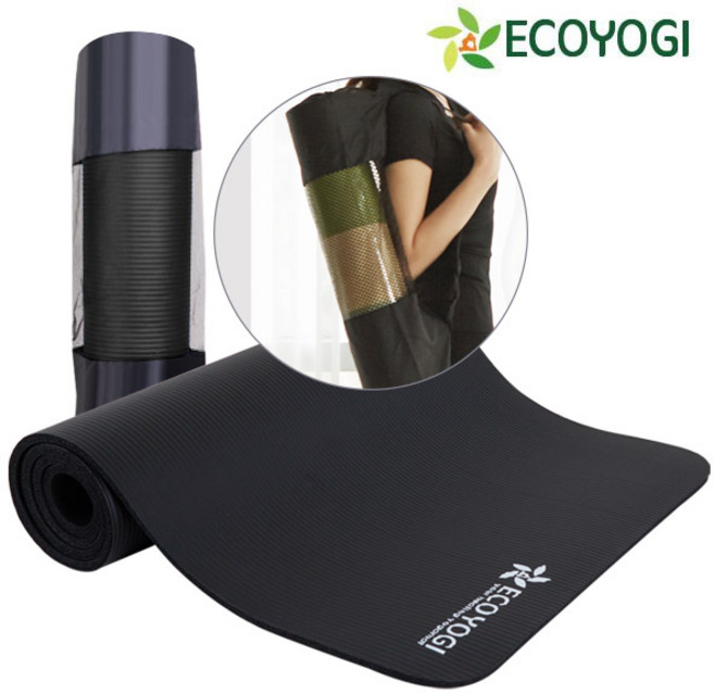 NBR 요가매트 + 요가매트 가방, 블랙 + nbr 8~16mm 전용가방, 1개