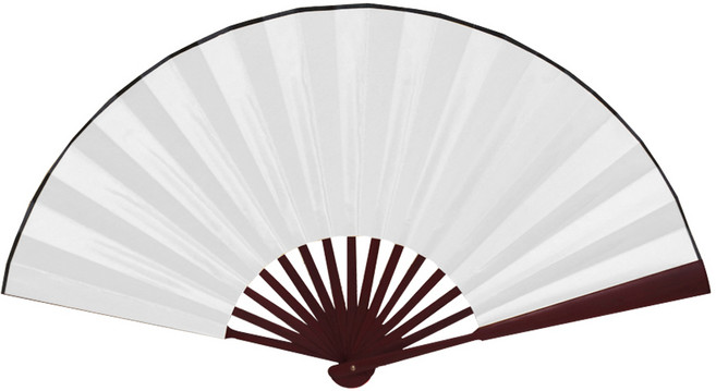 여름용 (실크 대나무부채 D타입 대형-D형 화이트) 단색 무지 대형부채 산수화 풍경 전통 수채화 나무 부채, 화이트, 1개