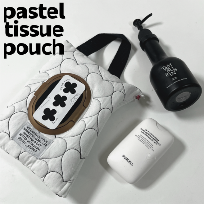 포롱샵 파스텔 물티슈 케이스 파우치, 1개, 화이트