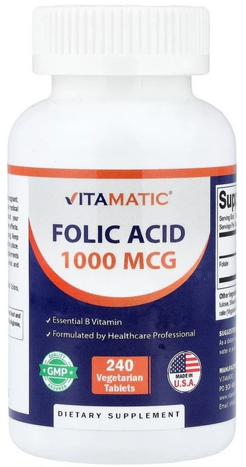 바이타매틱 Vitamatic 엽산 베지 정제 240정1정당 1 667mcg122697원산지:기타, 1000 mcg, 1개, 240정 - 쿠팡
