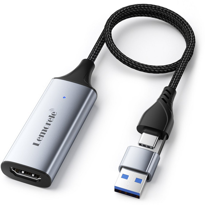 Lemorele USB/USB-C HDMI 비디오 캡처 카드 1080P@60Hz, AC05