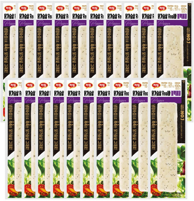 공식 하림 냉장 닭가슴살리얼바 블랙페퍼 70g, 20개, 80g