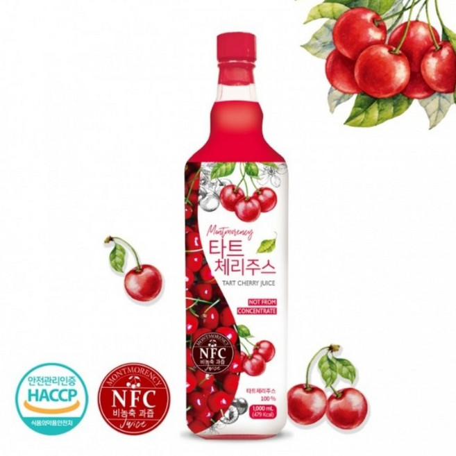 타트체리 주스 유기농 몽모랑시 에이드 1L, 1개, 2개
