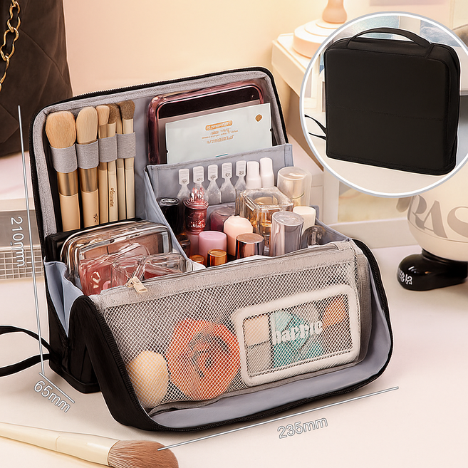 슬림쏘울깔금정리 대용량 방수 화장품가방 스탠딩형파우치