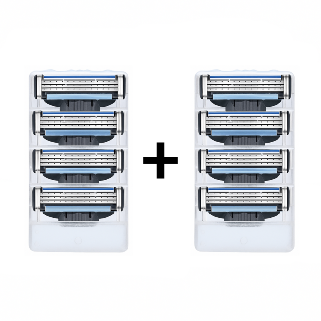 럭키픽 질레트 5중날 마하3 3중날 호환용 면도날 4개입 2set, 마하3 호환용 3중날