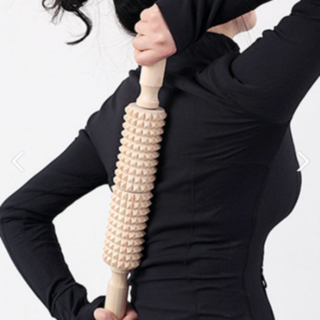 브이에이 편백 지압 롤러 마사지기, 편백색상, 3개