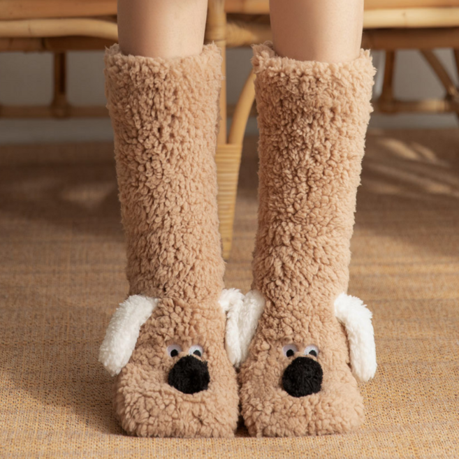 딜라이트홈 도그 플러피 수면양말 보온양말 잠옷양말