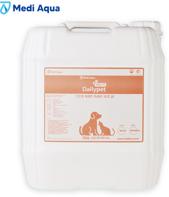 메디아쿠아 데일리펫 강아지 고양이 뿌리는 살균 탈취제, 1개, 20L