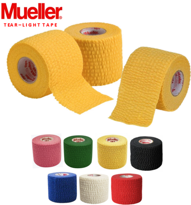 뮬러 티어라이트 엘라스틱 스포츠 테이프 볼링 중약지 리프팅 압박붕대, 3개, 골드