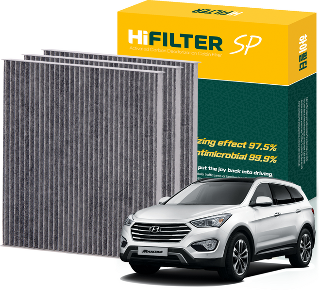 하이필터 현대 자동차 맥스크루즈 활성탄 에어컨필터, 3개, 맥스크루즈 (NC) HI-B002