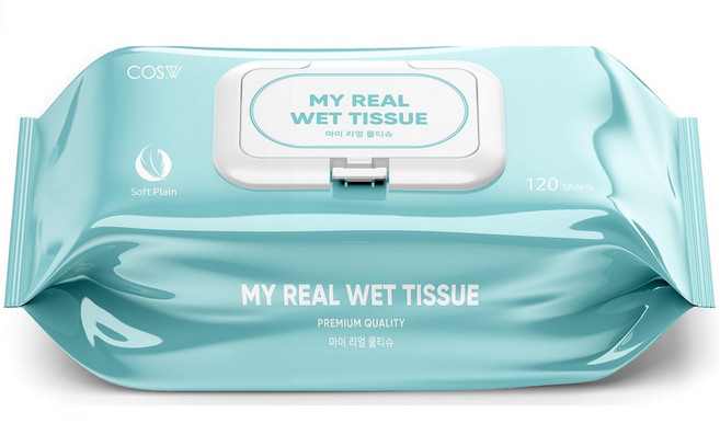 코스더블유 마이리얼 물티슈 캡형 120매 60팩, 60개