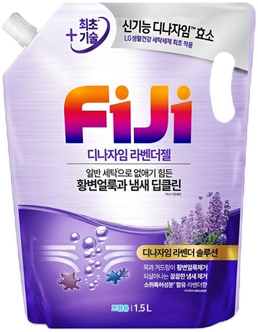 피지 디나자임 딥클린 라벤더 드럼용 액상세제 리필, 1.5L, 1개