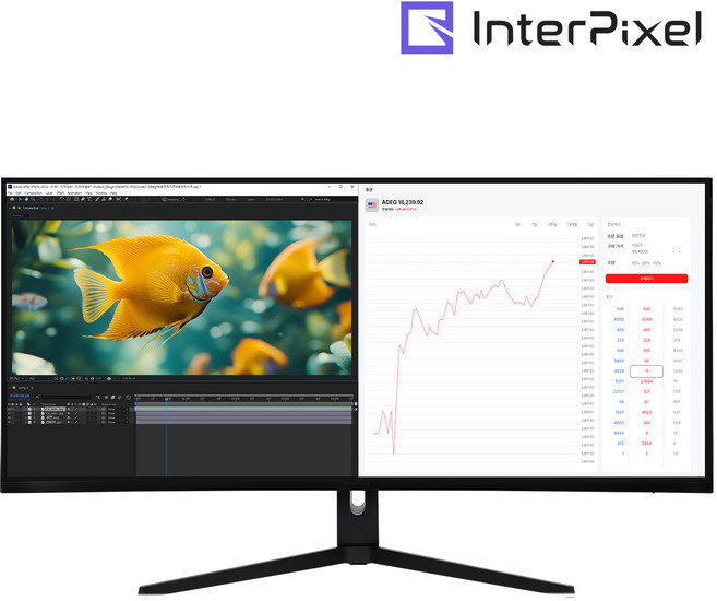 인터픽셀 IPU4010 WUHD 5K NANO IPS 75Hz 100.859cm 무결점 울트라와이드 모니터 KVM스위치 높이조절 지싱크호환 프리싱크 HDR PIP PBP, IPU4010(무결점)