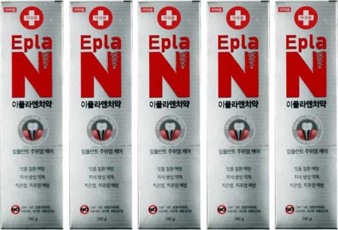 이플라엔 임플란트 전용 치약 180g, 5개