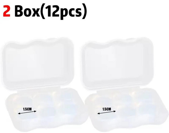 실리콘 귀 플러그 왁스 귀마개 수영 소음 감소 취소 수면 보호, 색상: 3. 2 Box(12pcs)-Gel