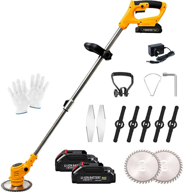 우스틴스 무선예초기 휴대용 전기 충전식 전기 잔디톱 신축식 잔디 깎 잔디 관리용 확장 가능한 트리머 배터리 포함, 1세트