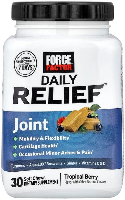 Force Factor Daily Relief™ 관절 트로피컬 베리 소프트츄 30개 FOA-66234 - 쿠팡