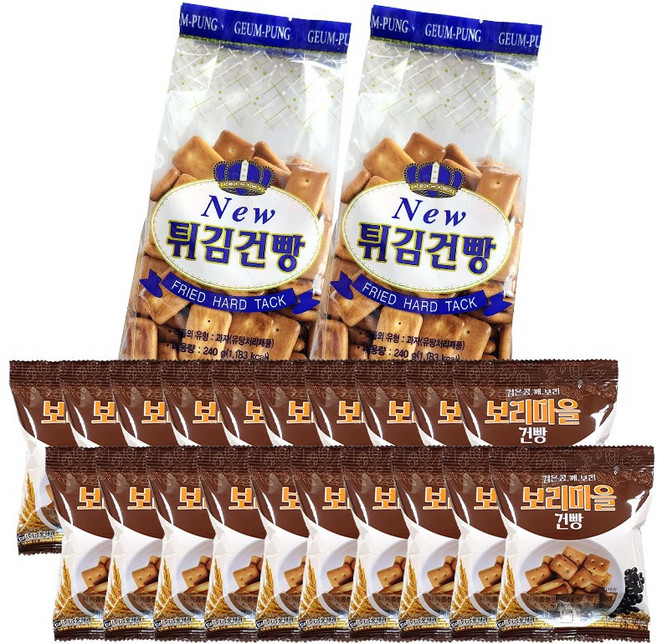 금풍제과 튀김건빵 240g 보리마을 검은콩깨보리 건빵 30g