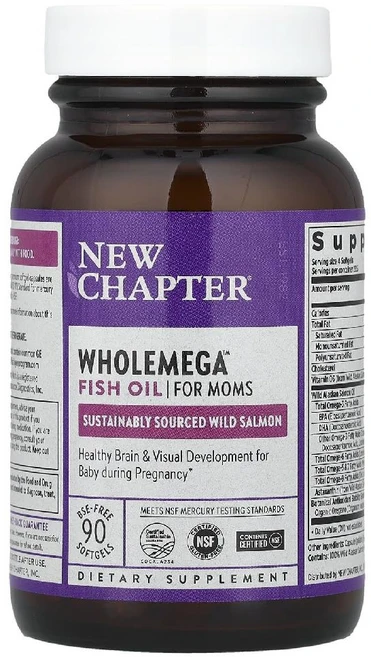 뉴챕터 홀 메가 피쉬 오일 Wholemega fish oil 산모용 소프트젤 90정, 1개 - 쿠팡