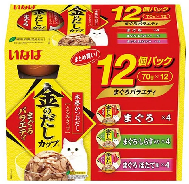 이나바 고양이 금빛육수컵 버라이어티 간식, 참치, 70g, 36개 - 쿠팡
