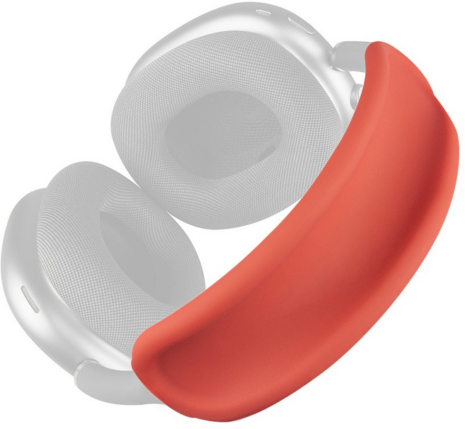 SOULWIT 풀 커버 헤드밴드 보호커버-호환 에어팟 맥스용 AirPods Max (USB-C/Lightning) 부드러운 세탁 가능 실리콘 헤드밴드 커버 (헬스장 운동용), 1개, Red, V2