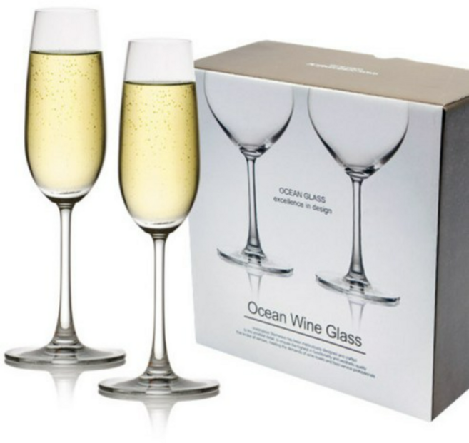 오션글라스 메디슨 샴페인 와인잔 선물 세트, 210ml., 2개
