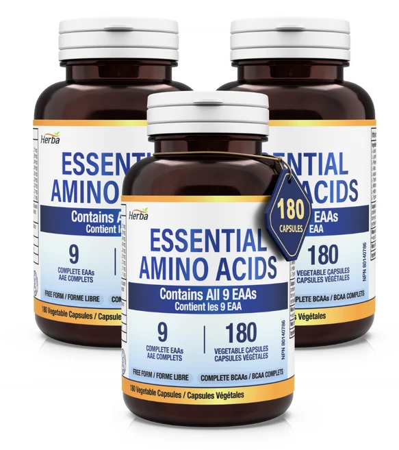 필수 아미노산 9종 180베지캡슐 EAA BCAA 단백질 허바 캐나다, 3개, 180정 - 쿠팡