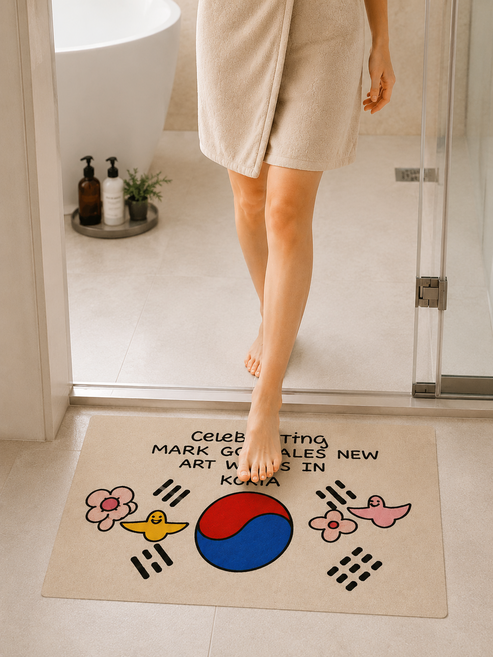 마크곤잘레스 코리아 에디션 태극기 규조토 발매트 욕실매트 현관매트 흡수속건N-11, 1개, 크림베이지