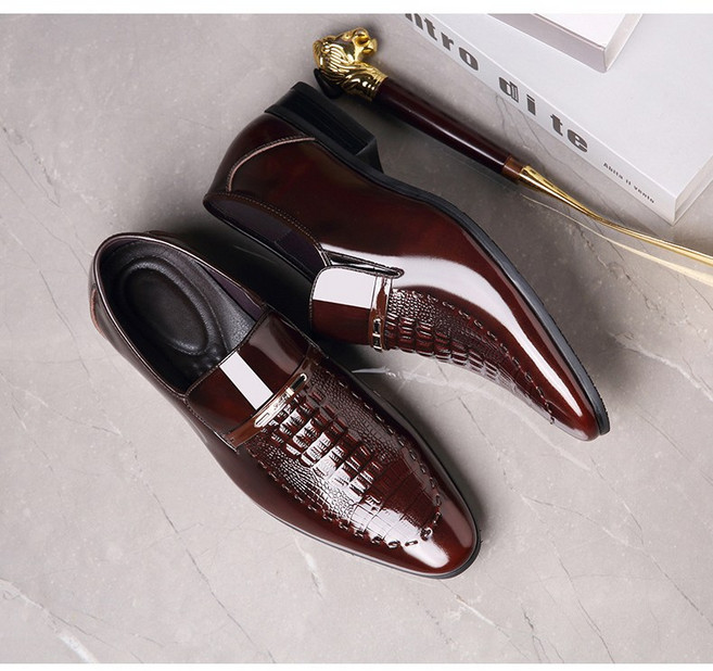 ANYOU [남성구두]악어무늬 남성페이던트 비즈화 뾰족코슬림구두 남성화