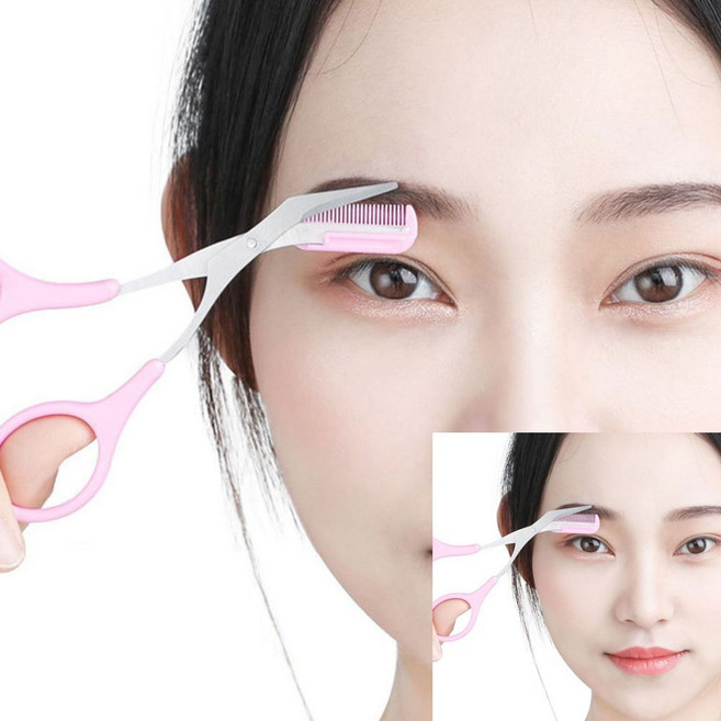 셀프미용 눈썹가위 눈썹다듬기 눈썹정리칼, 눈썹가위-단품, 1개